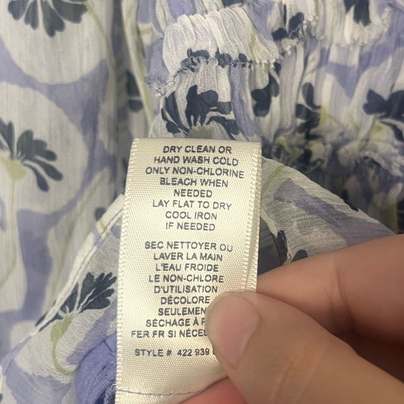 Rebecca Taylor Floral Silk Blouse Chiffon Peplum Bell Sleeve Size 2 Coquette - Picture 6 of 12